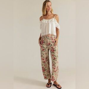NWT FREE PEOPLE WE THE FREE Deep Trance Boyfriend Jeans Floral Wallpaper 30